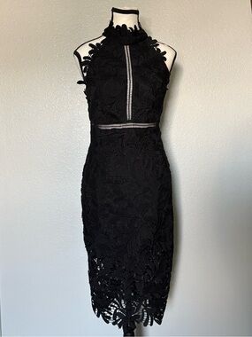Bardot Halter Lace Bodycon Dress 🖤